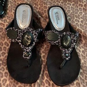 New white mountain beaded sandal